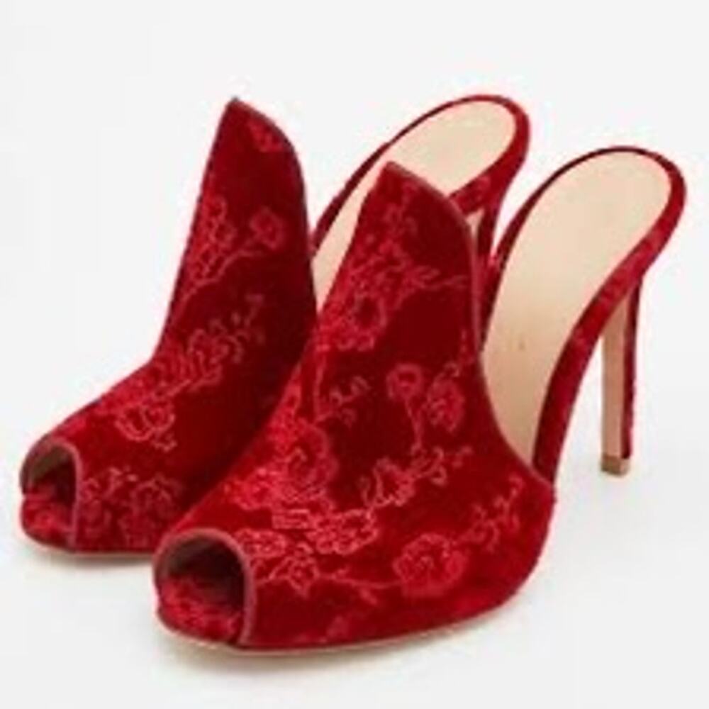 Gianvito Rossi Shanghai Embroidered Velvet Mules - Size: IT 38.5/8.5 US